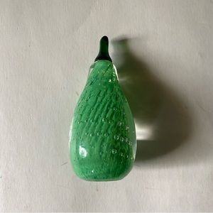 Lenox green glass paperweight pear fruit home decor as is